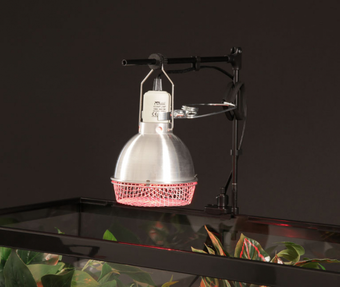Reflecting Dome Lamp Fixture With Wire Basket